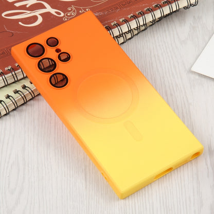 For Samsung Galaxy S23 5G Liquid TPU Silicone Gradient MagSafe Phone Case(Orange Yellow) - Galaxy S23 5G Cases by PMC Jewellery | Online Shopping South Africa | PMC Jewellery