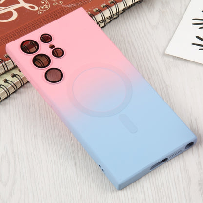 For Samsung Galaxy S22 5G Liquid TPU Silicone Gradient MagSafe Phone Case(Pink Blue) - Galaxy S22 5G Cases by PMC Jewellery | Online Shopping South Africa | PMC Jewellery