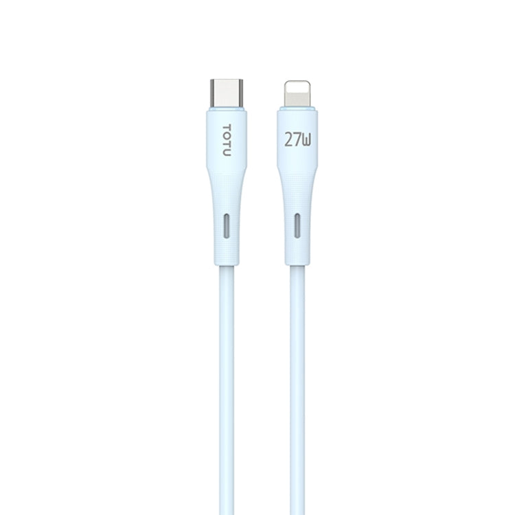 TOTU BPD-013 Skin Sense Series Type-C to 8 Pin Silicone Fast Charging Data Cable, Length:1m(Blue) - 2 in 1 Cable by TOTUDESIGN | Online Shopping South Africa | PMC Jewellery | Buy Now Pay Later Mobicred