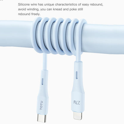 TOTU BPD-013 Skin Sense Series Type-C to 8 Pin Silicone Fast Charging Data Cable, Length:1m(White) - 2 in 1 Cable by TOTUDESIGN | Online Shopping South Africa | PMC Jewellery | Buy Now Pay Later Mobicred