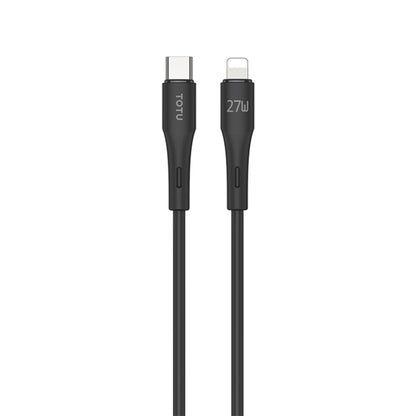 TOTU BPD-013 Skin Sense Series Type-C to 8 Pin Silicone Fast Charging Data Cable, Length:2m(Black) - 2 in 1 Cable by TOTUDESIGN | Online Shopping South Africa | PMC Jewellery | Buy Now Pay Later Mobicred