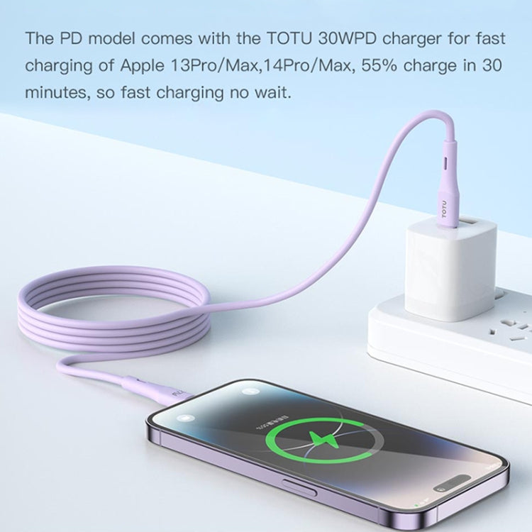 TOTU BL-017 Skin Sense Series USB to 8 Pin Silicone Data Cable, Length:1m(White) - Normal Style Cable by TOTUDESIGN | Online Shopping South Africa | PMC Jewellery | Buy Now Pay Later Mobicred