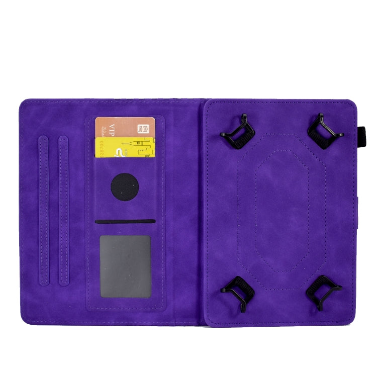 For 8.0 inch Universal Tablet Rhombus Embossed Leather Case(Purple) - 8 inch by PMC TechLife | Online Shopping South Africa | PMC TechLife | Buy Now Pay Later Mobicred