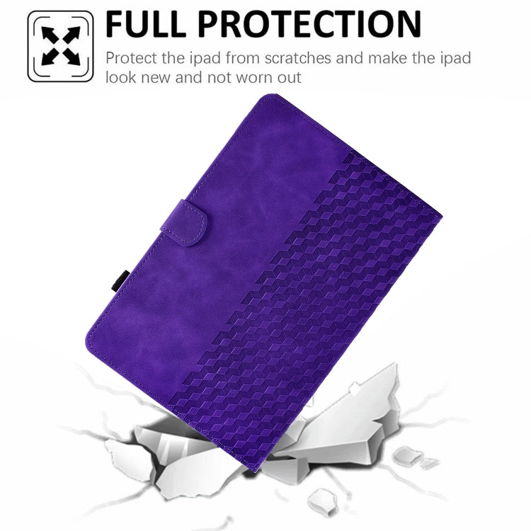 For 8.0 inch Universal Tablet Rhombus Embossed Leather Case(Purple) - 8 inch by PMC TechLife | Online Shopping South Africa | PMC TechLife | Buy Now Pay Later Mobicred