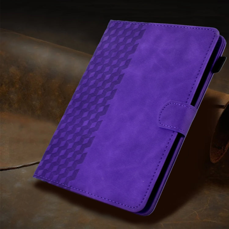 For 8.0 inch Universal Tablet Rhombus Embossed Leather Case(Purple) - 8 inch by PMC TechLife | Online Shopping South Africa | PMC TechLife | Buy Now Pay Later Mobicred