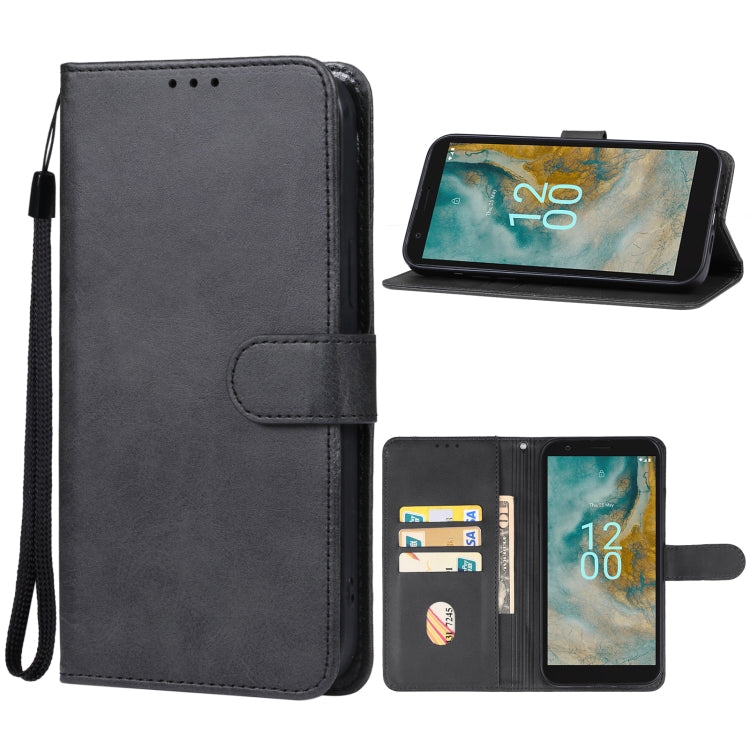 For Nokia C02 Leather Phone Case(Black) - Nokia Cases by PMC Jewellery | Online Shopping South Africa | PMC Jewellery