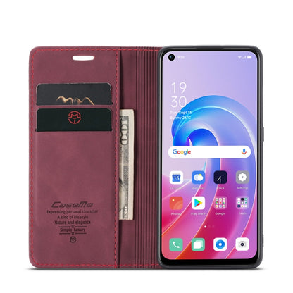 CaseMe 013 Multifunctional Horizontal Flip Leather Phone Case For OPPO A96 4G / A36 4G／A76 4G／K10 4G ／Realme 9i 4G (Wine Red) - OPPO Cases by CaseMe | Online Shopping South Africa | PMC Jewellery | Buy Now Pay Later Mobicred