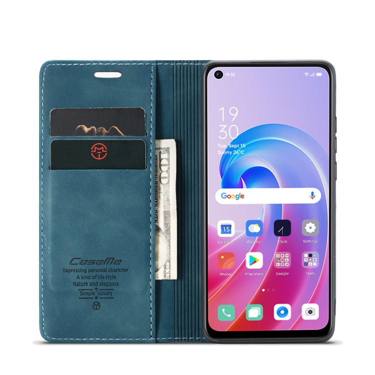 CaseMe 013 Multifunctional Horizontal Flip Leather Phone Case For OPPO A96 4G / A36 4G／A76 4G／K10 4G ／Realme 9i 4G (Blue) - OPPO Cases by CaseMe | Online Shopping South Africa | PMC Jewellery | Buy Now Pay Later Mobicred