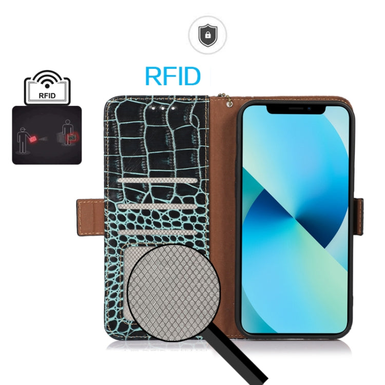 For OnePlus Ace 2 5G Crocodile Top Layer Cowhide Leather Phone Case(Green) - OnePlus Cases by PMC TechLife | Online Shopping South Africa | PMC TechLife | Buy Now Pay Later Mobicred