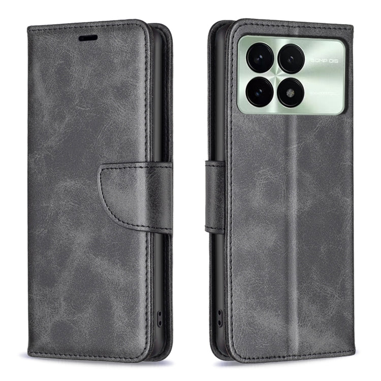 For Xiaomi Redmi K70 / K70 Pro Lambskin Texture Pure Color Flip Leather Phone Case(Black) - K70 Pro Cases by PMC Jewellery | Online Shopping South Africa | PMC Jewellery | Buy Now Pay Later Mobicred