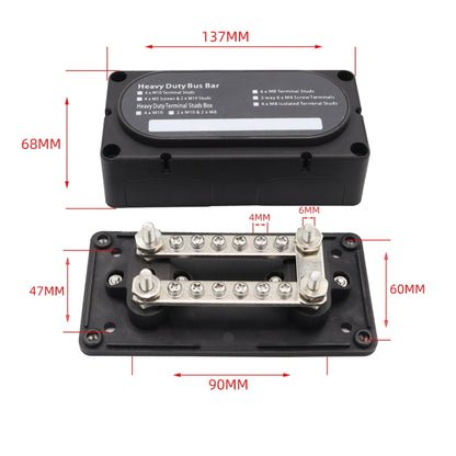 CP-3087-01 100A 48V 12-way M6 Terminal Busbar(Black) - Booster Cable & Clip by PMC Jewellery | Online Shopping South Africa | PMC Jewellery | Buy Now Pay Later Mobicred