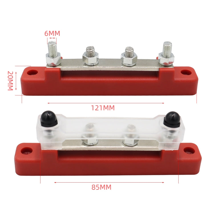 CP-3116-01 150A 12-48V RV Yacht Single-row 2-way Busbar(Red) - Booster Cable & Clip by PMC Jewellery | Online Shopping South Africa | PMC Jewellery | Buy Now Pay Later Mobicred