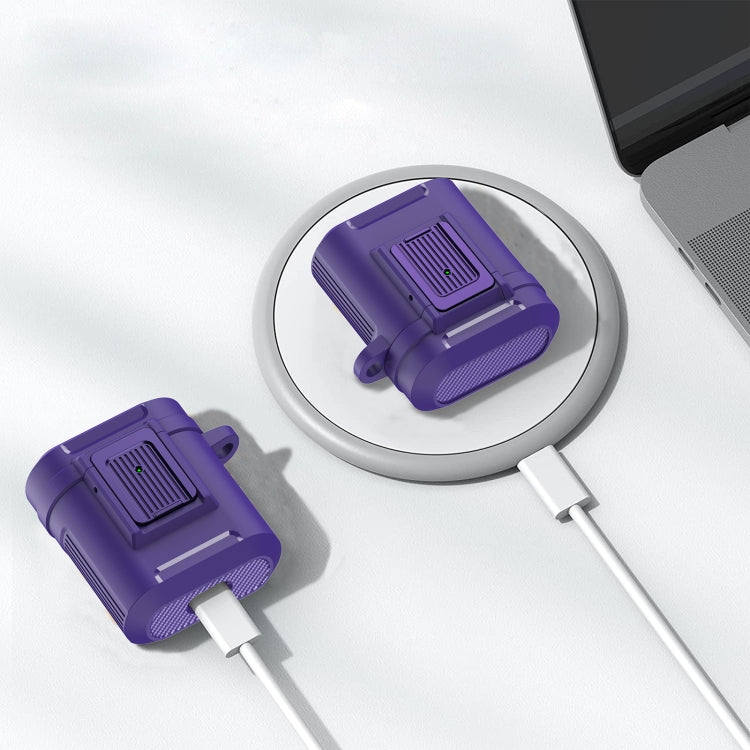 For AirPods 1 / 2 Earphone TPU + PC Protective Case(Purple) - For AirPods 1/2 by PMC Jewellery | Online Shopping South Africa | PMC Jewellery | Buy Now Pay Later Mobicred