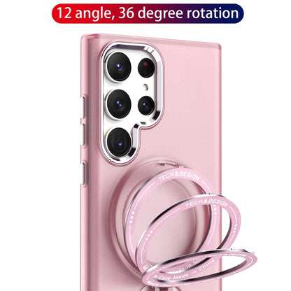 For Samsung Galaxy S23 Ultra 5G 360 Degree Rotation Holder MagSafe Magnetic Phone Case(Pink) - Galaxy S23 Ultra 5G Cases by PMC Jewellery | Online Shopping South Africa | PMC Jewellery