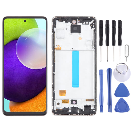 For Samsung Galaxy A52 4G SM-A525 6.43 inch OLED LCD Screen Digitizer Full Assembly with Frame (White) - LCD Screen by PMC Jewellery | Online Shopping South Africa | PMC Jewellery | Buy Now Pay Later Mobicred