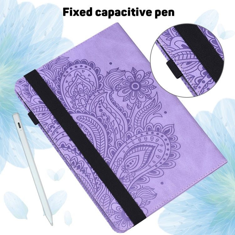 For Lenovo Tab P11 Gen 2 Peacock Embossed Pattern Leather Tablet Case(Purple) - Lenovo by PMC TechLife | Online Shopping South Africa | PMC TechLife | Buy Now Pay Later Mobicred