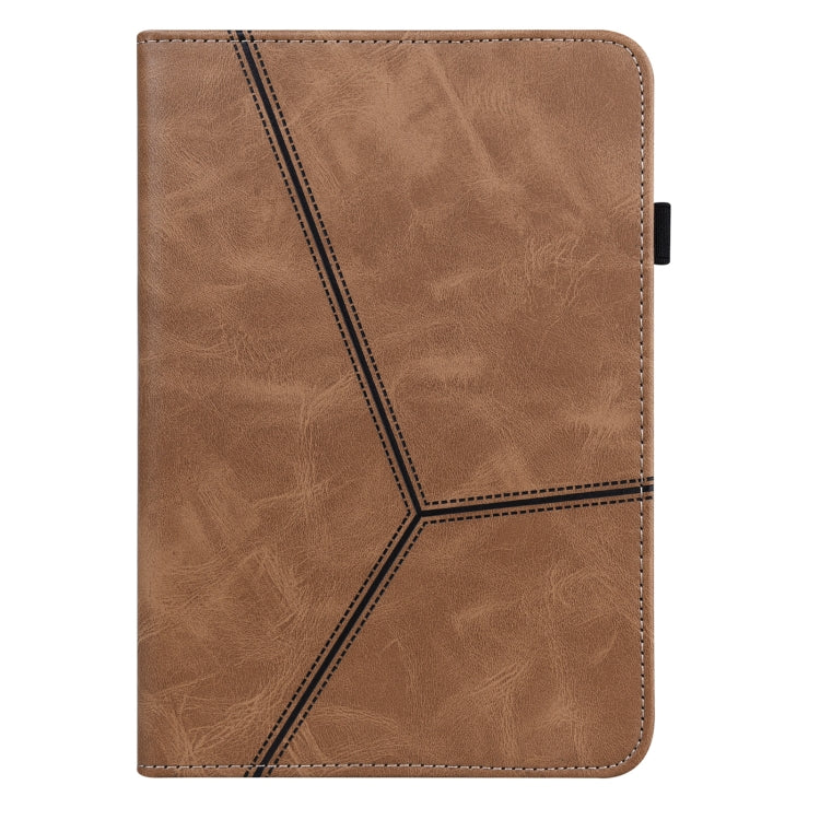 For Lenovo Tab P11 Pro Gen 2 Embossed Striped Leather Tablet Case(Brown) - Lenovo by PMC TechLife | Online Shopping South Africa | PMC TechLife | Buy Now Pay Later Mobicred