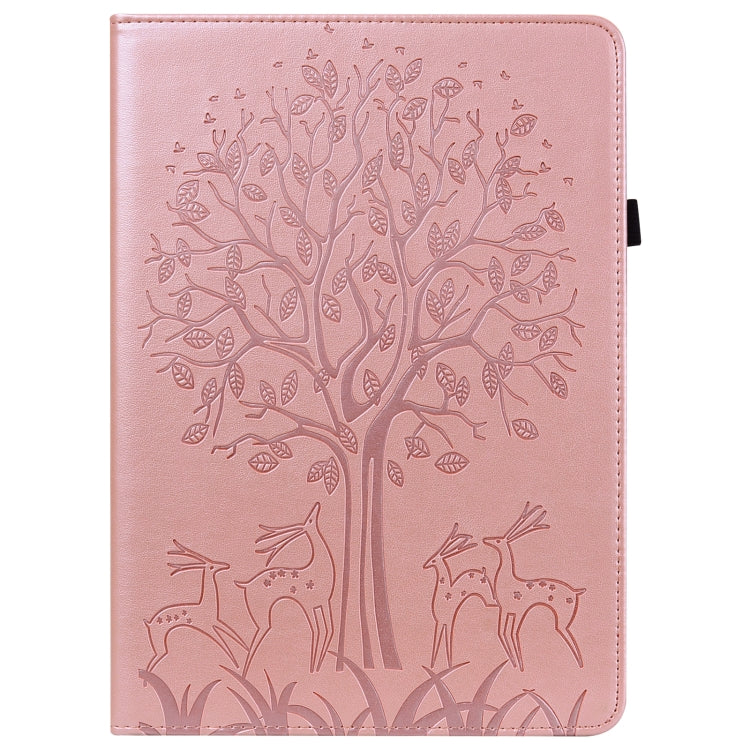 For Huawei MatePad SE 10.4 2022 Tree & Deer Pattern Embossed Leather Tablet Case(Pink) - Huawei by PMC TechLife | Online Shopping South Africa | PMC TechLife | Buy Now Pay Later Mobicred