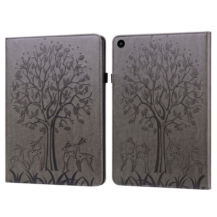 For Huawei MatePad SE 10.4 2022 Tree & Deer Pattern Embossed Leather Tablet Case(Grey) - Huawei by PMC TechLife | Online Shopping South Africa | PMC TechLife | Buy Now Pay Later Mobicred