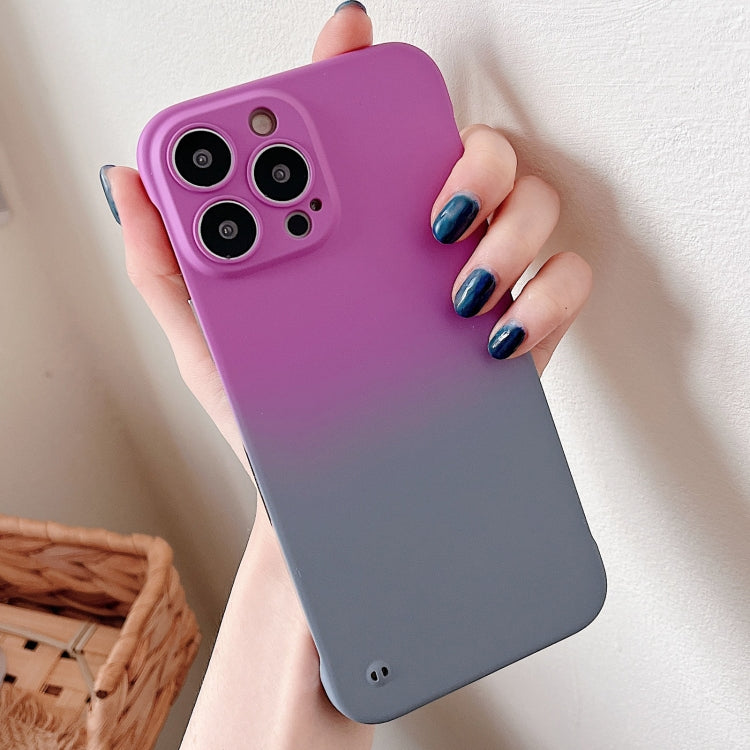 For iPhone 12 Pro Max Frameless Skin Feel Gradient Phone Case(Dark Purple + Grey) - iPhone 12 Pro Max Cases by PMC Jewellery | Online Shopping South Africa | PMC Jewellery | Buy Now Pay Later Mobicred