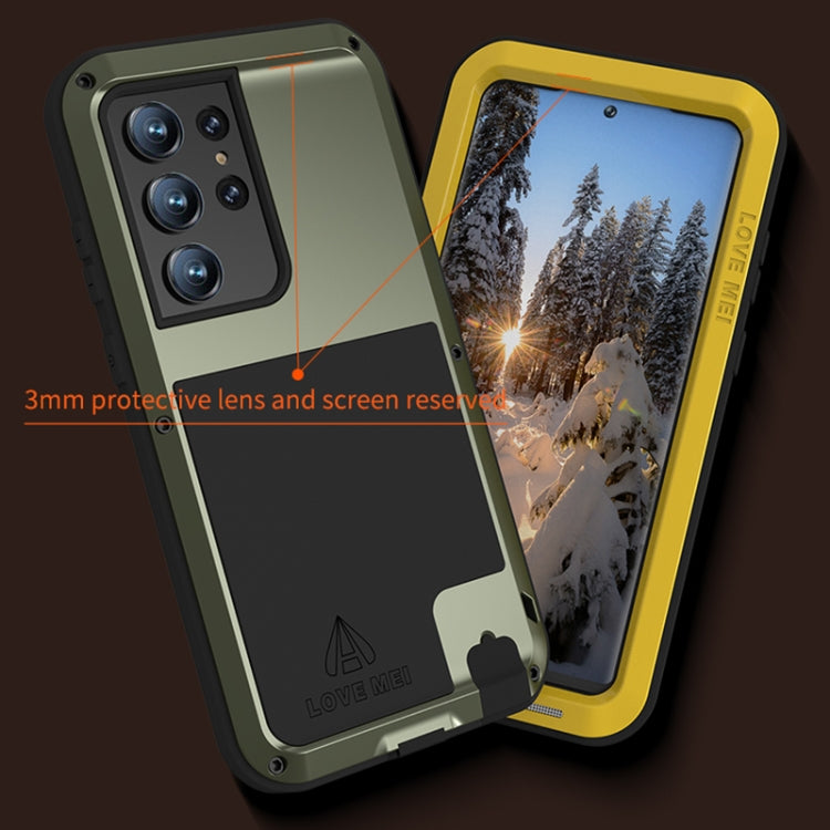 For Samsung Galaxy S23 Ultra 5G LOVE MEI Metal Shockproof Life Waterproof Dustproof Phone Case(Yellow) - Galaxy S23 Ultra 5G Cases by LOVE MEI | Online Shopping South Africa | PMC Jewellery | Buy Now Pay Later Mobicred