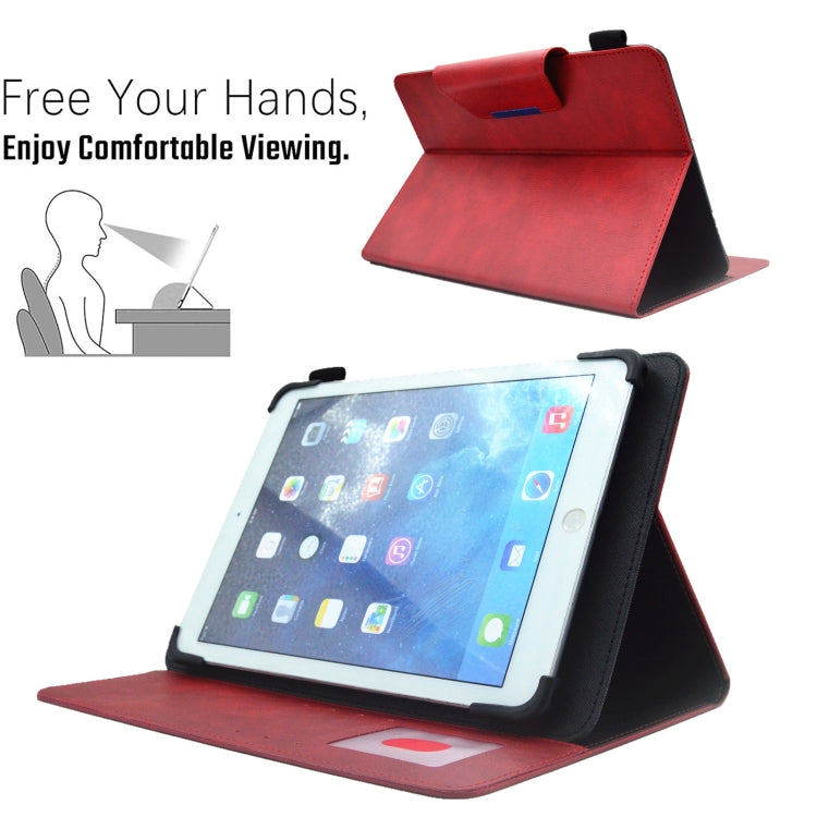 For 8 inch Suede Cross Texture Magnetic Clasp Leather Tablet Case(Red) - 8 inch by PMC TechLife | Online Shopping South Africa | PMC TechLife | Buy Now Pay Later Mobicred