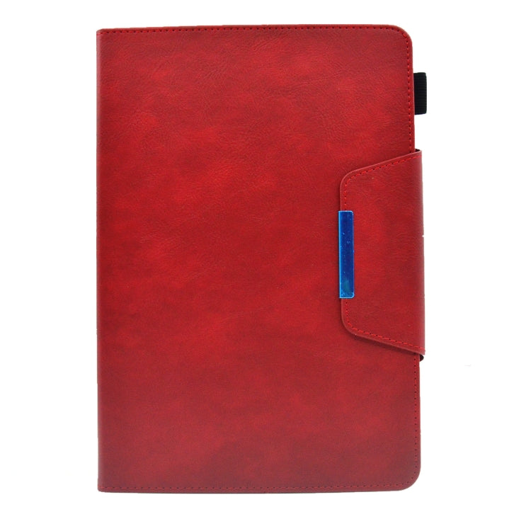 For 10 inch Suede Cross Texture Magnetic Clasp Leather Tablet Case(Red) - 10 - 11 inch by PMC TechLife | Online Shopping South Africa | PMC TechLife | Buy Now Pay Later Mobicred