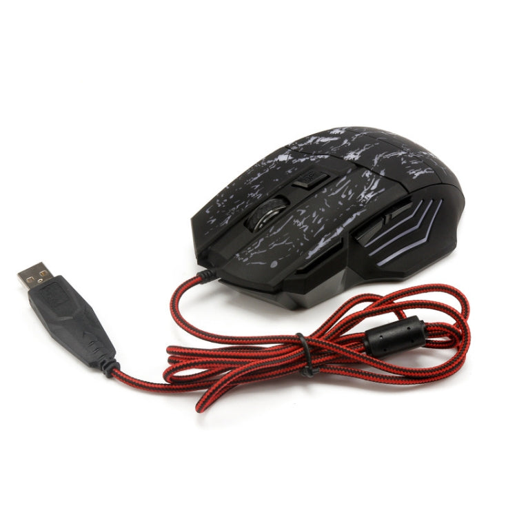 HXSJ A874 7-keys Flowing Water Crack Colorful Luminous Wired Gaming Mouse - Wired Mice by HXSJ | Online Shopping South Africa | PMC TechLife | Buy Now Pay Later Mobicred