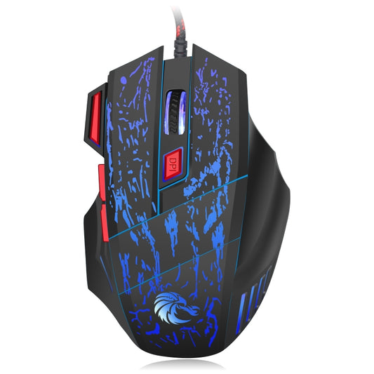 HXSJ H300 7 Keys Flowing Water Crack Colorful Luminous Wired Gaming Mouse(Black) - Wired Mice by HXSJ | Online Shopping South Africa | PMC Jewellery | Buy Now Pay Later Mobicred