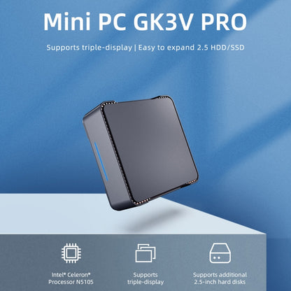 GK3V Pro Windows 11 Pro Mini PC, Intel Celeron N5105 CPU, Memory:8GB+128GB(US Plug) - Windows Mini PCs by PMC Jewellery | Online Shopping South Africa | PMC Jewellery