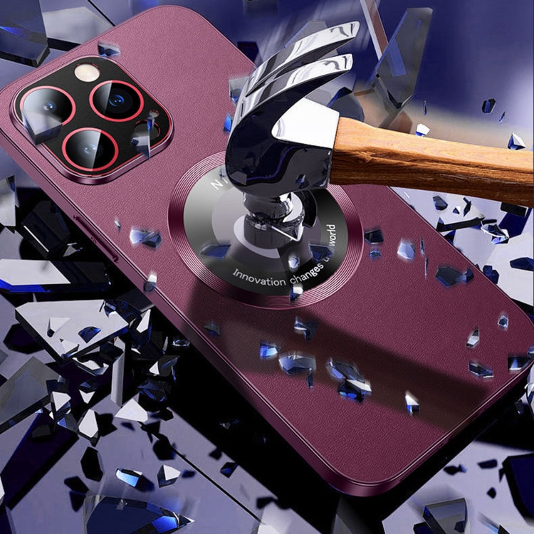 For iPhone 14 Pro R-JUST RH05 Magnetic Leather Metal Phone Case(Silver) - iPhone 14 Pro Cases by R-JUST | Online Shopping South Africa | PMC TechLife | Buy Now Pay Later Mobicred