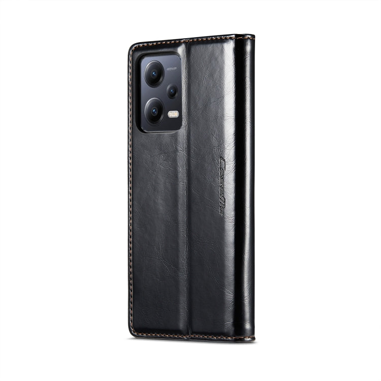 For Xiaomi Redmi Note 12 5G / Poco X5 CaseMe 003 Crazy Horse Texture Leather Phone Case(Black) - Xiaomi Cases by CaseMe | Online Shopping South Africa | PMC Jewellery | Buy Now Pay Later Mobicred