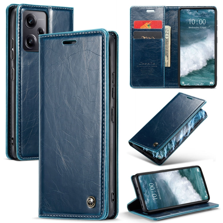 For Xiaomi Redmi Note 12 Pro+ 5G CaseMe 003 Crazy Horse Texture Leather Phone Case(Blue) - Xiaomi Cases by CaseMe | Online Shopping South Africa | PMC Jewellery | Buy Now Pay Later Mobicred