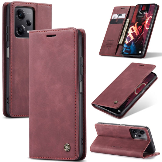 For Xiaomi Redmi Note 12 Pro 5G / Poco X5 Pro CaseMe 013 Multifunctional Horizontal Flip Leather Phone Case(Wine Red) - Xiaomi Cases by CaseMe | Online Shopping South Africa | PMC Jewellery | Buy Now Pay Later Mobicred