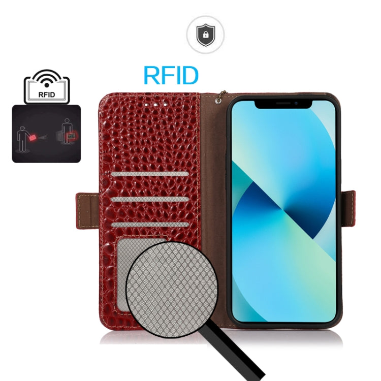 For Google Pixel 7a Crocodile Top Layer Cowhide Leather Phone Case(Red) - Google Cases by PMC TechLife | Online Shopping South Africa | PMC TechLife | Buy Now Pay Later Mobicred