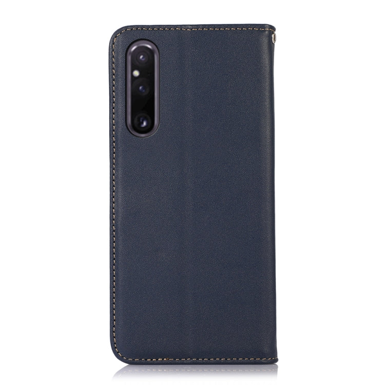 For Sony Xperia 1 V KHAZNEH Nappa Top Layer Cowhide Leather Phone Case(Blue) - Sony Cases by PMC TechLife | Online Shopping South Africa | PMC TechLife | Buy Now Pay Later Mobicred