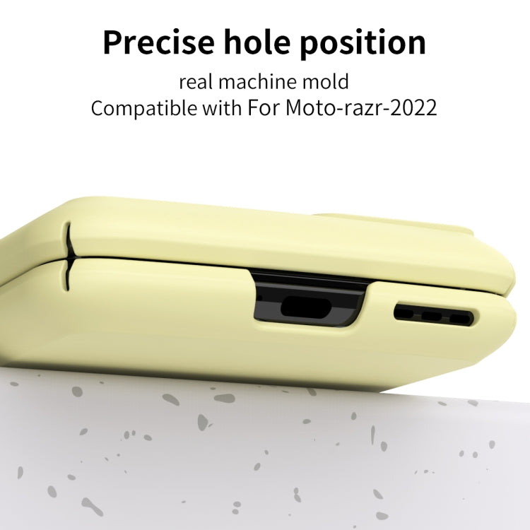 For Motorola Razr 2022 Macaron Three-piece Set Phone Case with Stylus(Yellow) - Motorola Cases by PMC TechLife | Online Shopping South Africa | PMC TechLife | Buy Now Pay Later Mobicred