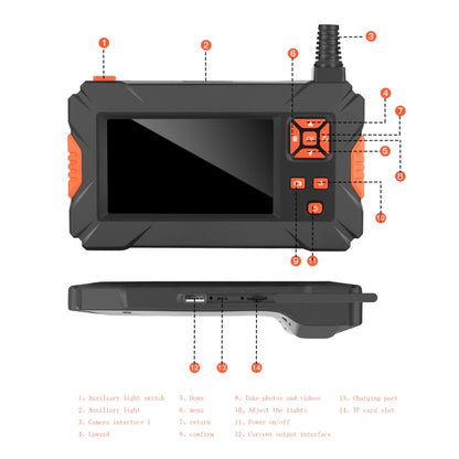 P130 14mm 4.3 inch Single Camera with Screen Endoscope, Length:5m -  by PMC Jewellery | Online Shopping South Africa | PMC Jewellery | Buy Now Pay Later Mobicred