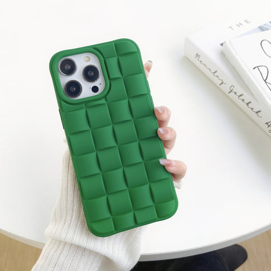 For iPhone 13 Pro Max 3D Cube Weave Texture Skin Feel Phone Case(Green) - iPhone 13 Pro Max Cases by PMC Jewellery | Online Shopping South Africa | PMC Jewellery