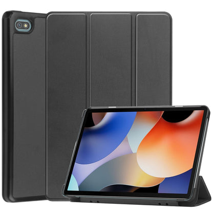 For Blackview Oscal Pad 10 Custer Pure Color 3-Fold Holder Smart Leather Tablet Case(Black) - Others by PMC Jewellery | Online Shopping South Africa | PMC Jewellery