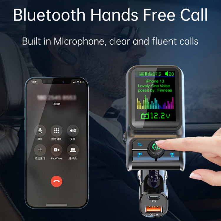 BC85 Colorful Screen Car Bluetooth 5.0 FM Transmitter MP3 Player - Bluetooth Car Kits by PMC Jewellery | Online Shopping South Africa | PMC Jewellery | Buy Now Pay Later Mobicred