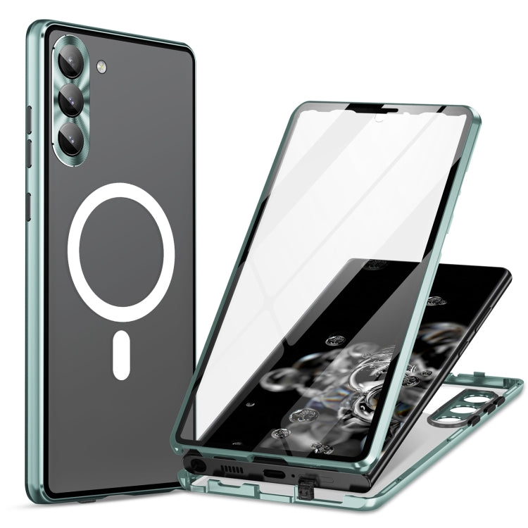 For Samsung Galaxy S24+ 5G HD Full Cover Magsafe Magnetic Metal Tempered Glass Phone Case(Green) - Galaxy S24+ 5G Cases by PMC Jewellery | Online Shopping South Africa | PMC Jewellery | Buy Now Pay Later Mobicred