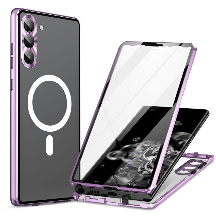 For Samsung Galaxy S24+ 5G HD Full Cover Magsafe Magnetic Metal Tempered Glass Phone Case(Purple) - Galaxy S24+ 5G Cases by PMC Jewellery | Online Shopping South Africa | PMC Jewellery | Buy Now Pay Later Mobicred