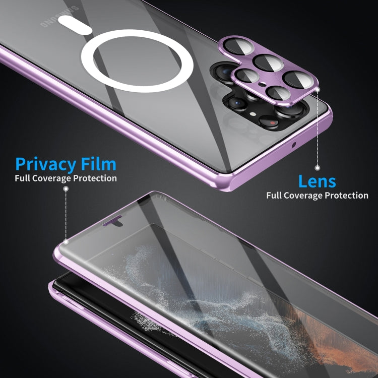 For Samsung Galaxy S24+ 5G HD Full Cover Magsafe Magnetic Metal Tempered Glass Phone Case(Purple) - Galaxy S24+ 5G Cases by PMC Jewellery | Online Shopping South Africa | PMC Jewellery | Buy Now Pay Later Mobicred