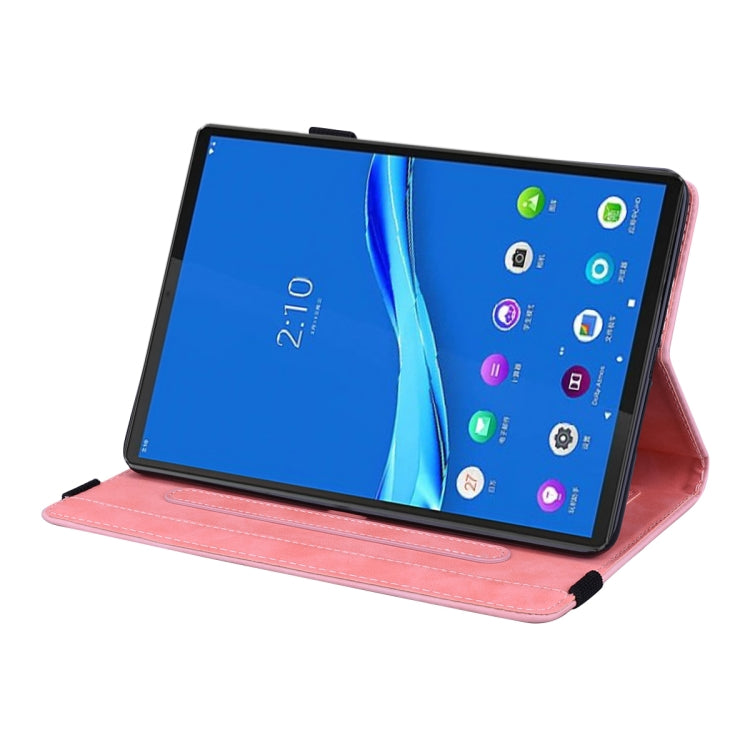 For Lenovo Tab M10 Plus 10.6 3rd Gen 2022 Calf Texture Embossed Flip Leather Tablet Case(Pink) - Lenovo by PMC Jewellery | Online Shopping South Africa | PMC Jewellery