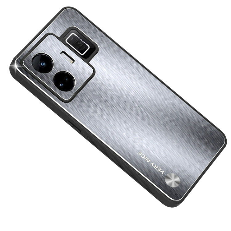 For Realme GT Neo 5 Metal Brushed Texture Shockproof Phone Case(Silver) - free shipping - PMC TechLife - Order now!