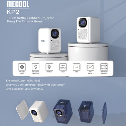 MECOOL KP2 1920x1080P 600ANSI Lumens Portable Mini LED Smart Projector(UK Plug) - Mini Projector by MECOOL | Online Shopping South Africa | PMC Jewellery | Buy Now Pay Later Mobicred