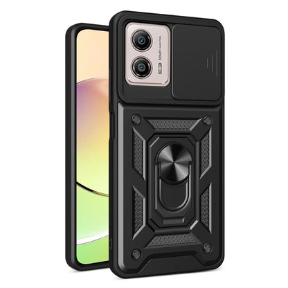 For Motorola Moto G53 / G13 / G23 5G Sliding Camera Cover Design TPU+PC Phone Case(Black) - Motorola Cases by PMC Jewellery | Online Shopping South Africa | PMC Jewellery | Buy Now Pay Later Mobicred