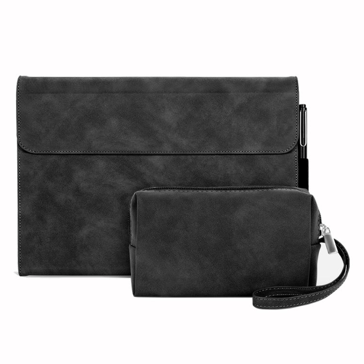 For Microsoft Surface Pro 8 Sheepskin All-Inclusive Shockproof Protective Case with Power Bag(Black) - Others by PMC TechLife | Online Shopping South Africa | PMC TechLife | Buy Now Pay Later Mobicred