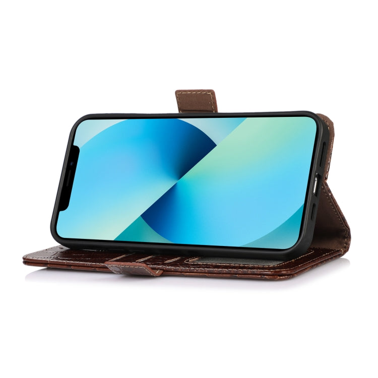 For Nokia G22 4G Crocodile Top Layer Cowhide Leather Phone Case(Brown) - Nokia Cases by PMC TechLife | Online Shopping South Africa | PMC TechLife | Buy Now Pay Later Mobicred